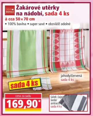Žakárové utěrky na nádobí, sada 4 ks