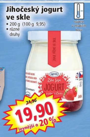 JIHOČESKÝ Jogurt ve skle