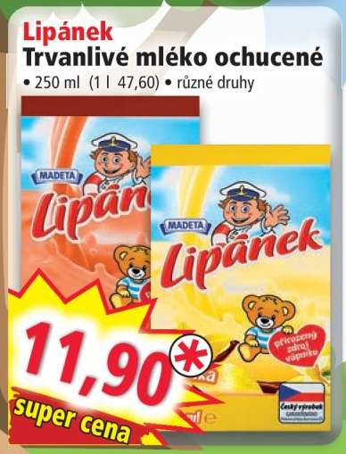 Lipánek Trvanlivé mléko ochucené