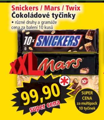Snickers, Mars, Twix
