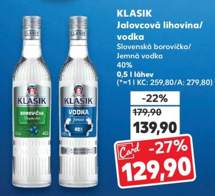 KLASIK Jalovcová lihovina/vodka