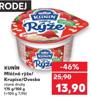 KUNÍN Mléčná rýže/krupice/Oveska