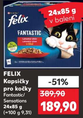 FELIX Kapsičky pro kočky Fantastic/Sensations 24x85 g