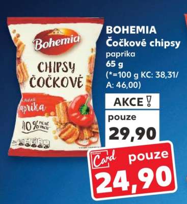 BOHEMIA Čočkové chipsy paprika