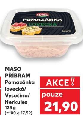 MASO PŘÍBRAM Pomazánka lovecká/Vysočina/Herkules