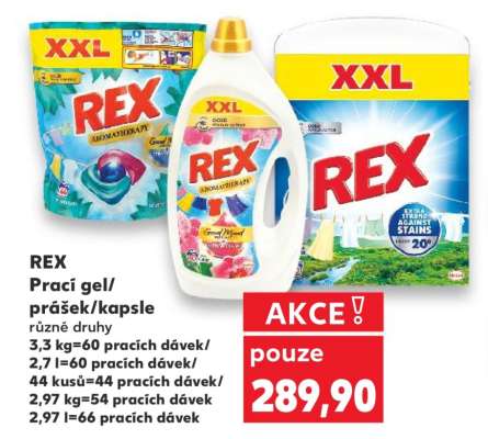 REX Prací gel/ prášek/kapsle