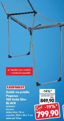 Sušák na prádlo Pegasus 150 Solid Slim BLACK