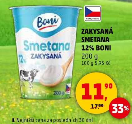 ZAKYSANÁ SMETANA 12% BONI