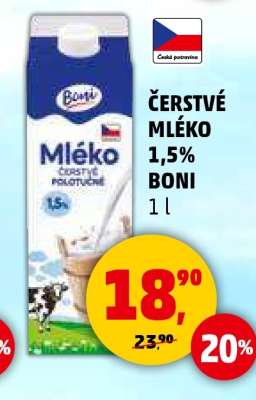ČERSTVÉ MLÉKO 1,5% BONI
