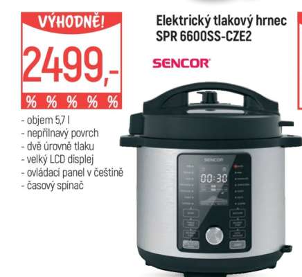 Elektrický tlakový hrnec SPR 6600SS-CZE2
