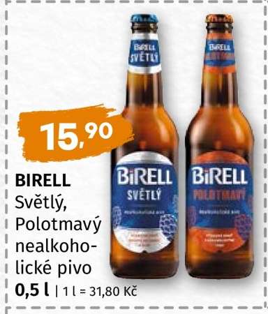 Birell Světlý Polotmavý nealkoholické pivo
