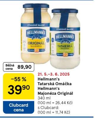 Hellmann's Tatarská Omáčka / Majonéza Originál