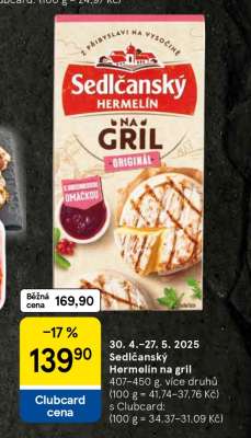 Sedlčanský hermelín na gril