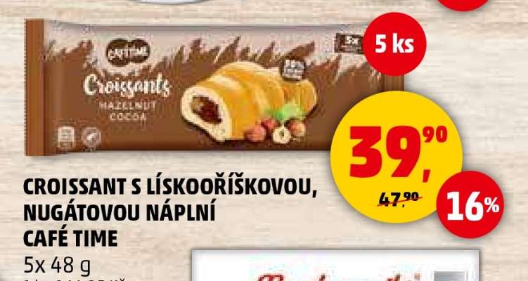CROISSANT S LÍSKOOŘÍŠKOVOU, NUGÁTOVOU NÁPLNÍ CAFÉ TIME