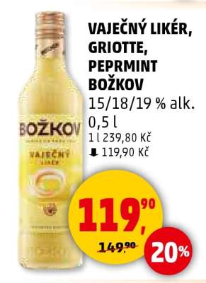 Vaječný likér, Griotte, Peprmint Božkov