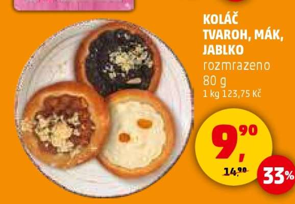 Koláč tvaroh, mák, jablko