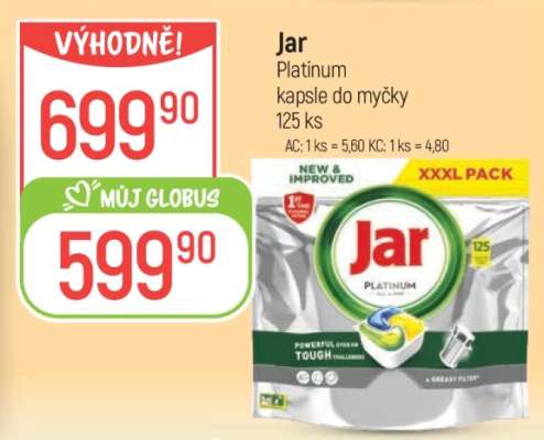 Jar Platinum kapsle do myčky 125 ks