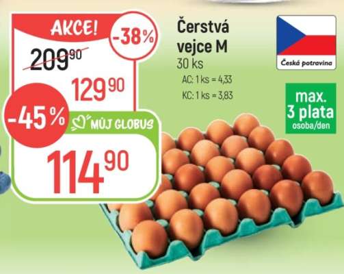 Čerstvá vejce M 30 ks