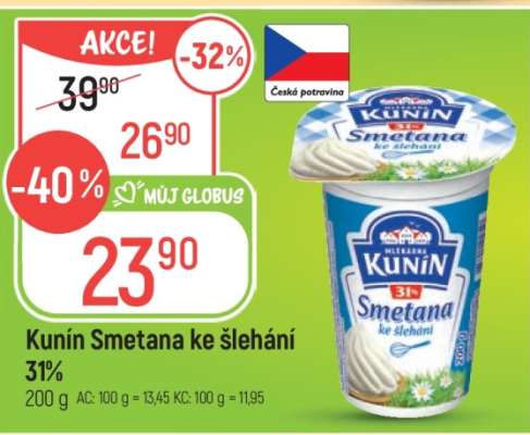 KUNÍN SMETANA KE ŠLEHÁNÍ 31 %