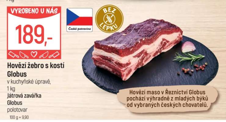 Hovězí žebro s kostí Globus