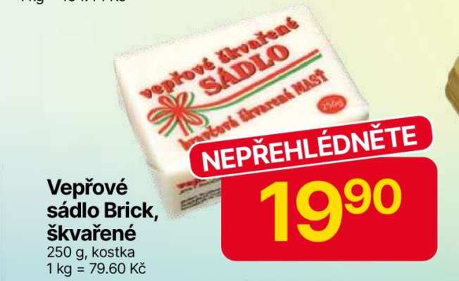 Vepřové sádlo Brick, škvařené