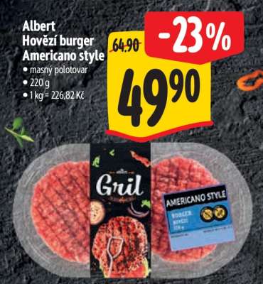 Albert Hovězí burger Americano Style