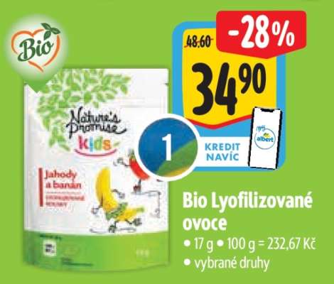 Bio Lyofilizované ovoce