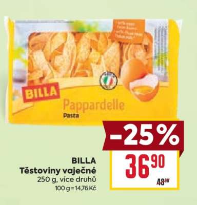 BILLA Těstoviny vaječné