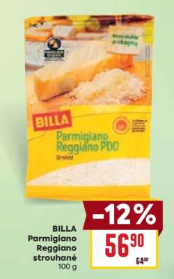 BILLA Parmigiano Reggiano strouhané