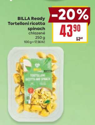 BILLA Ready Tortelloni ricotta spinach