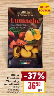 BILLA Premium Těstoviny semolinové