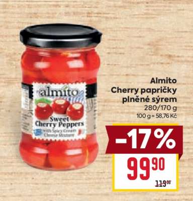 Almito Cherry papričky plněné sýrem