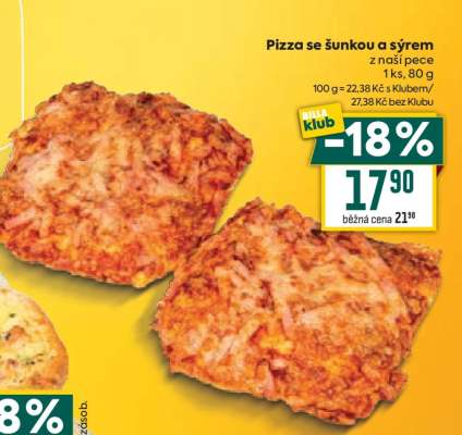 Pizza se šunkou a sýrem