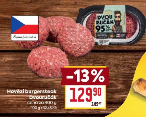 Hovězí burgersteak Dvouručák