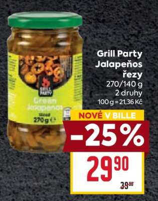 Grill Party Jalapeños řezy