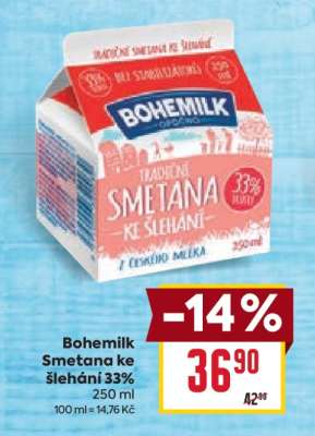 Bohemilk Smetana ke šlehání 33%