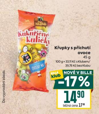 Křupky s příchutí ovoce