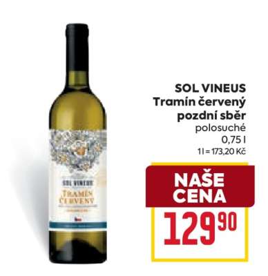 SOL VINEUS Tramín červený Pozdní sběr polosuché