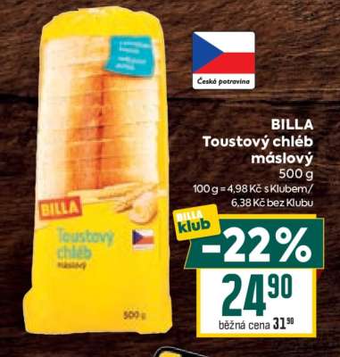 BILLA Toustový chléb máslový