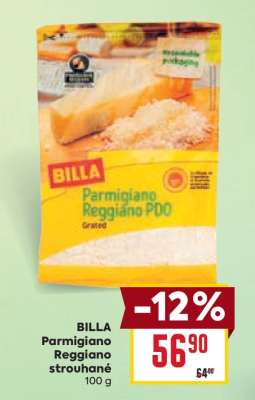BILLA Parmigiano Reggiano strouhané