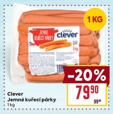 Clever Jemné kuřecí párky