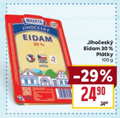 Jihočeský eidam 30% plátky