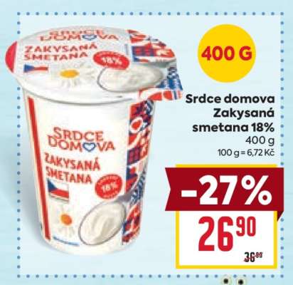 Srdce domova Zakysaná smetana 18%