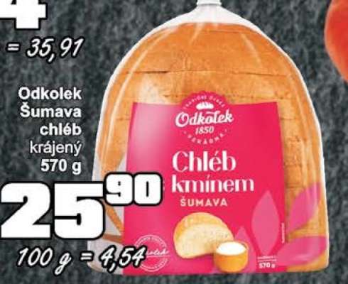 Odkolek Šumava chléb krájený
