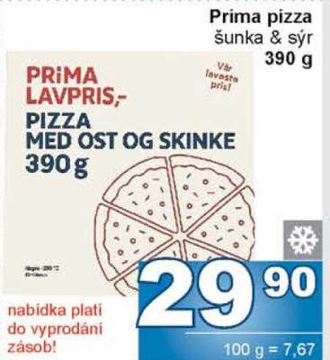 Prima pizza šunka & sýr 390 g