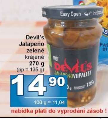 Devil’s Jalapeño zelené krájené