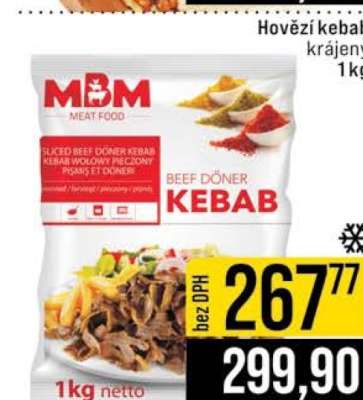 Hovězí kebab krájený