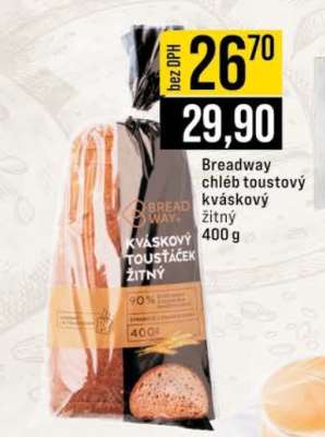 Breadway chléb toustový kváskový žitný