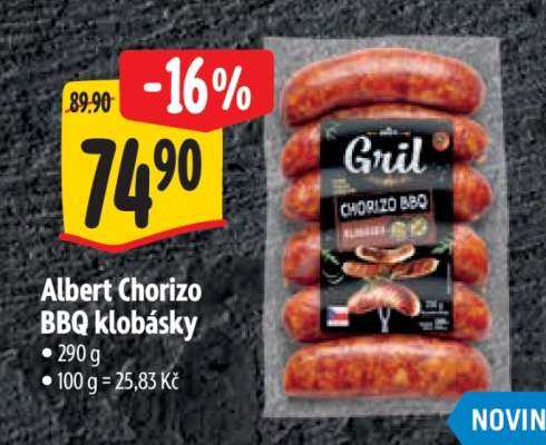 Albert Chorizo BBQ klobásky