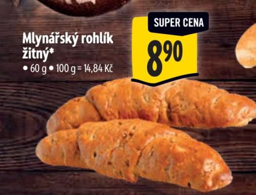 Mlynářský rohlík žitný